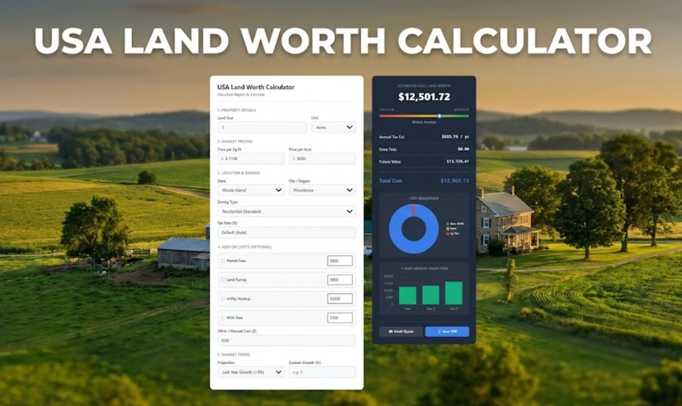 USA Land Worth Calculator