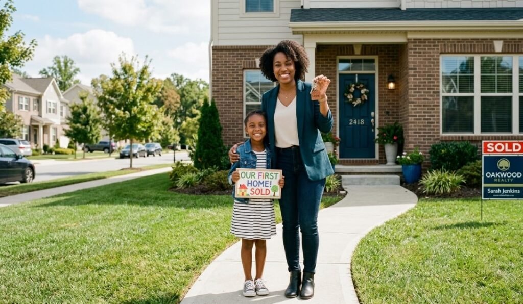 single mother buying her first home in the USA